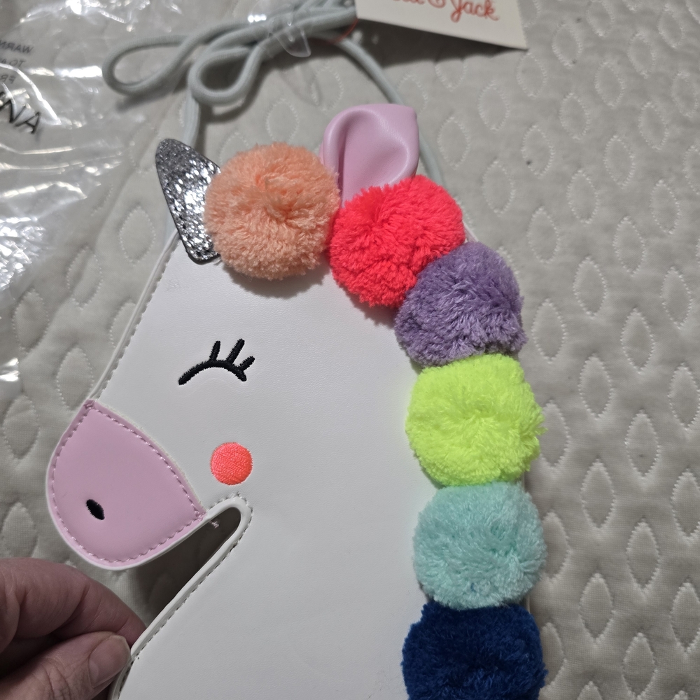 Cat & Jack Unicorn Bag with Pom-Poms